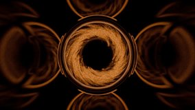 Golden magic portal circle seamless loop. Abstract cyclone on black background. Inter-Dimensional Portal. Visual Effect. Beautiful VFX Ring, Abstract Backgrounds, Fantasy portal. Video game portal