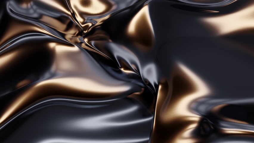 Abstract image of flowing gold and black liquid, resembling modern luxury and dynamic art forms.
