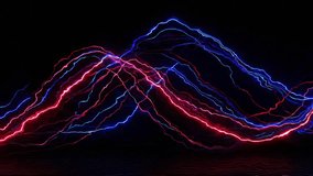 4k string-wave fire animation with electric effect.