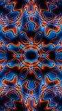Vertical video orange and blue energy waves loop animation background
