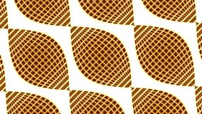Moving lines of grid pattern creating 3D effect. Design. Moving pattern with circular lines and hypnotic grid inside. Pattern with illusion of movement in pattern on white background