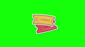 movie time, icons, green screen background animation