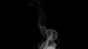 Steam for Food. White steam spins and rises from the pan. White smoke rises from a large pot, which is located behind the frame. Isolated Steam seamless loop black background. - Powered by Shutterstock - Get 15% off with code: PIKWIZARD15