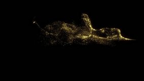 abstract beautiful Luxury golden magical stardust and sparkling particles trail, flying by. for award event. Digital Art. Computer animation. Modern background. motion design. Loopable. LED. 4K - Powered by Shutterstock - Get 15% off with code: PIKWIZARD15