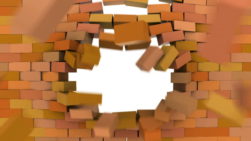 brick wall crumbling