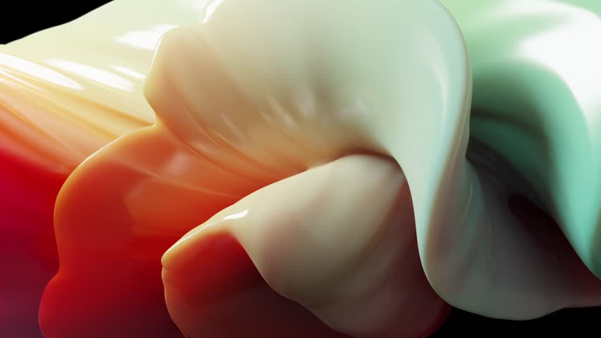 3D Rainbow Wave Movement, 3D Organic Shapes