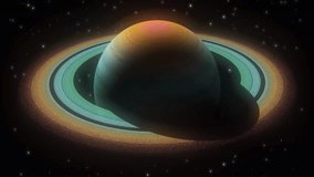 The planet Saturn in the Universe, Saturn planet with spinning asteroid rings for a space background. - Powered by Shutterstock - Get 15% off with code: PIKWIZARD15