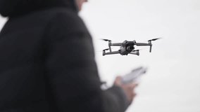 Drone operator remote control taking video and pictures from mountain lake - Powered by Shutterstock - Get 15% off with code: PIKWIZARD15