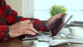 Close up senior mature man hands fingers typing using calculator, tablet screen. Elderly person calculating pension. Social media, connection with internet. Pensioner search information. Freelance
 - Powered by Shutterstock - Get 15% off with code: PIKWIZARD15