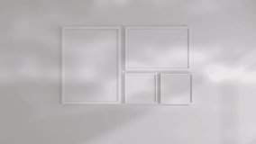 White frame mock-up, natural shadows, white background, poster mockup, art template, flat lay frame