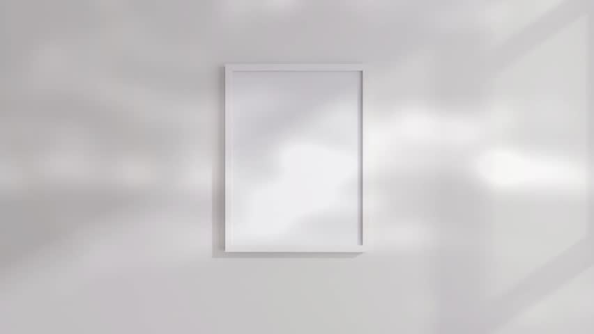 White frame mock-up, natural shadows, white background, poster mockup, art template, flat lay frame