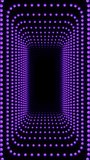 Vertical video rectangle neon dots tunnel loop animation background