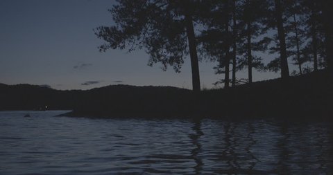 Lake cove entrance at duskの動画素材