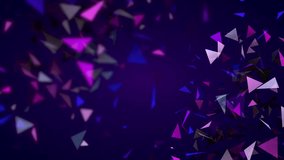 flying and falling triangles shapes cyberpunk abstract animation blank copy space board banner background motion graphic moving dynamic elements for titles and presentations  - Powered by Shutterstock - Get 15% off with code: PIKWIZARD15