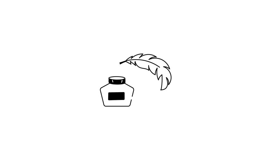 Trendy linear animated icon depicting ink 