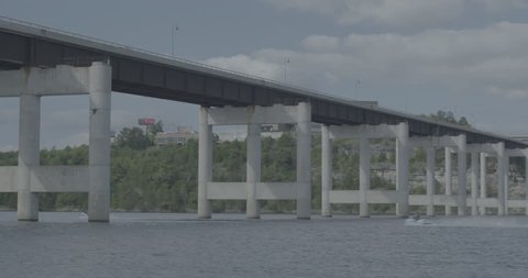 Passing underneath an overpass ஸ்டாக் வீடியோ