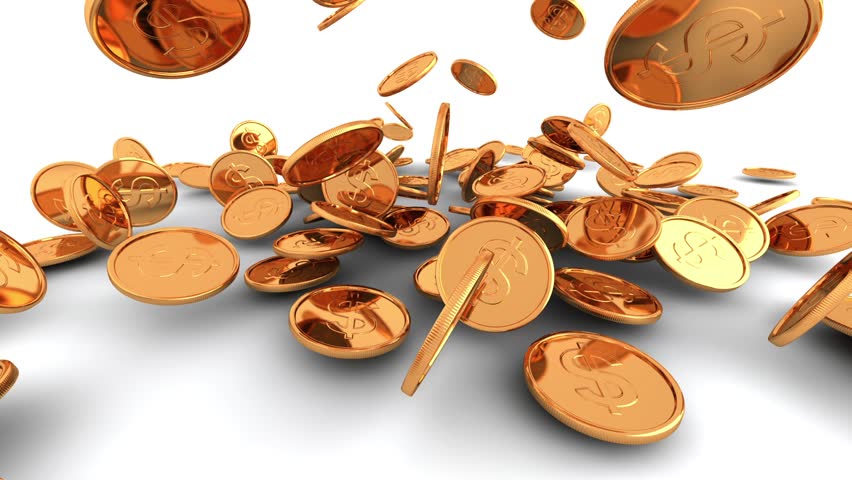 Gold coins sent, 3D render