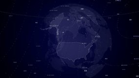 digital globe rotating, zooming in on United State of America country. Data analysis Technology Cinematic Globe rotating on USA Country data analysis background Energy particles around the Globe - Powered by Shutterstock - Get 15% off with code: PIKWIZARD15