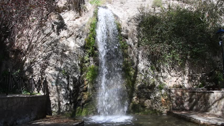 The waterfall in La Nucia (Fuente Favara), Alicante province, Costa Blanca, Spain 