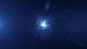 Abstract particles flying towards the camera on a blue light background. Seamless looping 4k video.
 - Powered by Shutterstock - Get 15% off with code: PIKWIZARD15