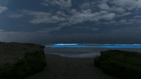 Bioluminescent Waves At La Jolla Beach At Night In California, USA. - timelapse - Powered by Shutterstock - Get 15% off with code: PIKWIZARD15
