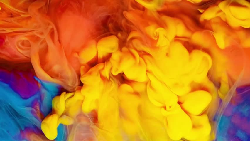 Multiple color mixing in water in abstract background. Animation. Royalty-Free Stock Footage #3454857375