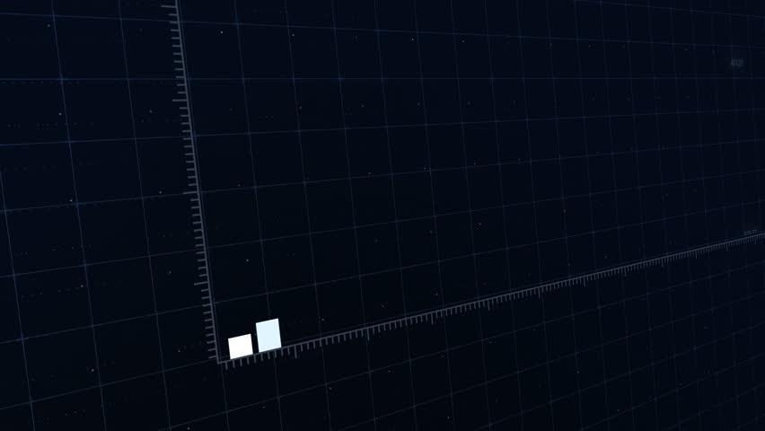 Animated bar graph climbing over a blue grid, depicting a steady rise in data metrics, symbolizing escalating business success and scientific advancements. Royalty-Free Stock Footage #3454881221