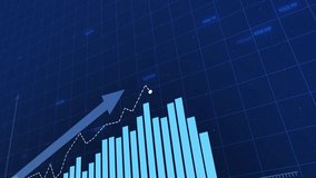 Animated digital blue bar chart showcasing business growth and market trends. Hi-tech grid style with dynamic camera movement illustrating rising financial data and economic success. - Powered by Shutterstock - Get 15% off with code: PIKWIZARD15