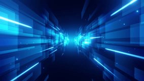 Dynamic and futuristic blue digital tunnel with speed light effects, perfect for virtual reality and sci-fi themes. - Powered by Shutterstock - Get 15% off with code: PIKWIZARD15
