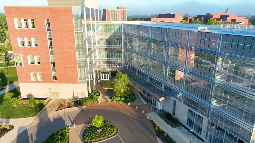 Aerial View of Ball State University with Eco-Friendly Campus Features