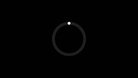 Animated loading circle icon: background upload or download animation with waiting symbol and Alpha Channel.