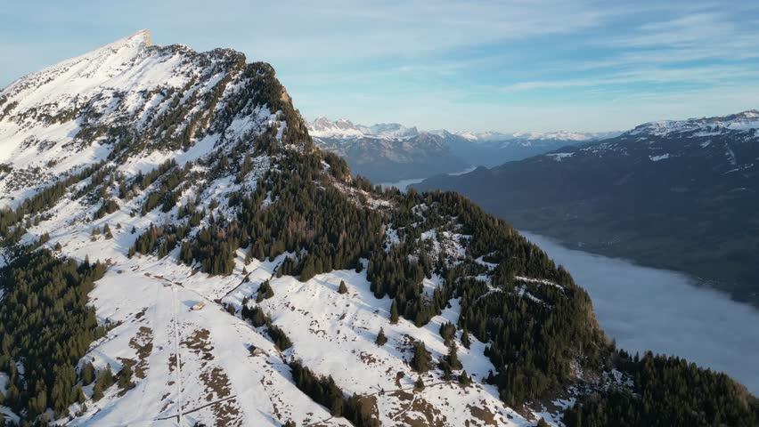 Amden Weesen Switzerland unreal view of mountains way above valley of clouds below