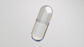 Clear 3D capsule with a holographic effect on a neutral background - Powered by Shutterstock - Get 15% off with code: PIKWIZARD15