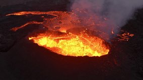 Volcano Eruption in Iceland, Flowing Red Hot Lava River, Incredible Nature Phenomenon, Spectacular Aerial of the Dramatic Litli Hrutur Volcanic Eruption in Reykjanes Peninsula - Powered by Shutterstock - Get 15% off with code: PIKWIZARD15