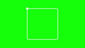Small circle moving on square box outline shape animation on green screen