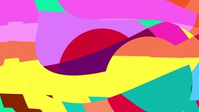Colorful Geometric and Psychedelic Motion Graphic Video Animation Background for Summer Music 
