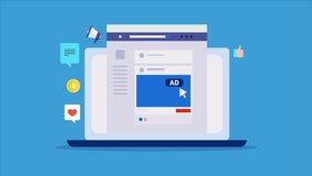 Social media advertising generating traffic, Social media ad campaign getting, likes, shares, generating leads and conversion, brand promotion - 2D animation video clip - Powered by Shutterstock - Get 15% off with code: PIKWIZARD15