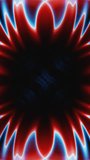 Vertical video blue and red kaleidoscope abstract flower animation