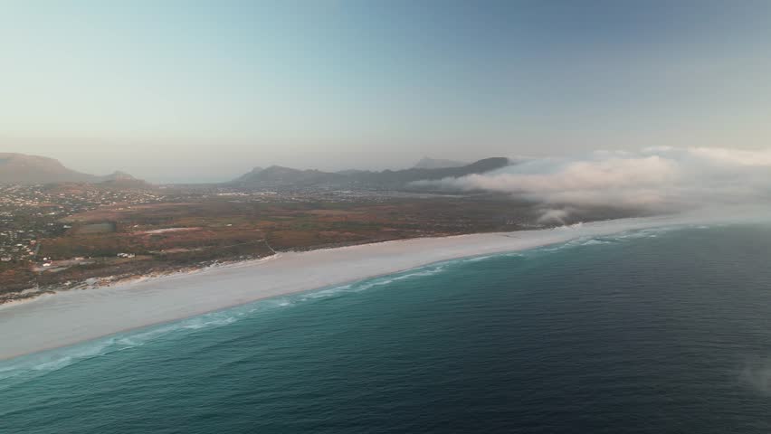Panoramic View Of Noordhoek Coastal Suburb And Chapman's Peak Drive In Cape Town, South Africa - Drone Shot
 Royalty-Free Stock Footage #3455328911