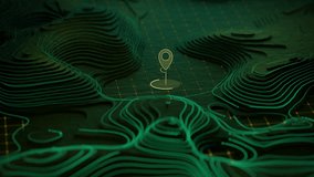 Loop topography HUD animation. 3D landscape with location point. Digital abstract terrain map. - Powered by Shutterstock - Get 15% off with code: PIKWIZARD15