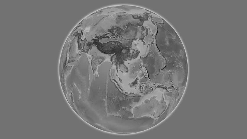 Argentina on the globe. Outline. Grayscale. No labels Royalty-Free Stock Footage #3455551809