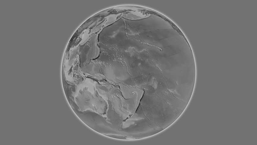 Jordan on the globe. Glow. Grayscale. No labels Royalty-Free Stock Footage #3455632137