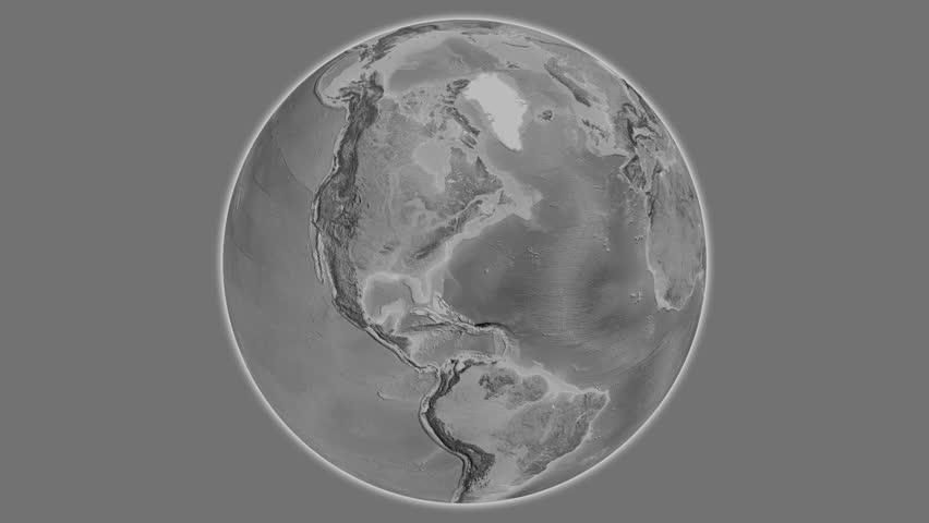 Malaysia on the globe. Outline. Grayscale. No labels Royalty-Free Stock Footage #3455644265