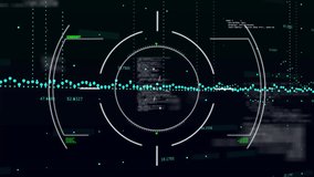 Animation of blue data stream over circular scanner and processing data on black background. Connection, data, digital interface, processing and communication, digitally generated video. - Powered by Shutterstock - Get 15% off with code: PIKWIZARD15