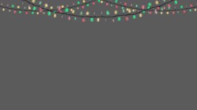 Blinking Christmas light string  _Festive top decoration frame_loop animation with an alpha channel