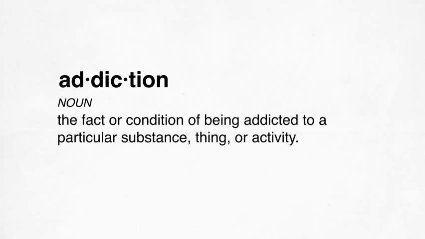 12 addiction definition animation white background