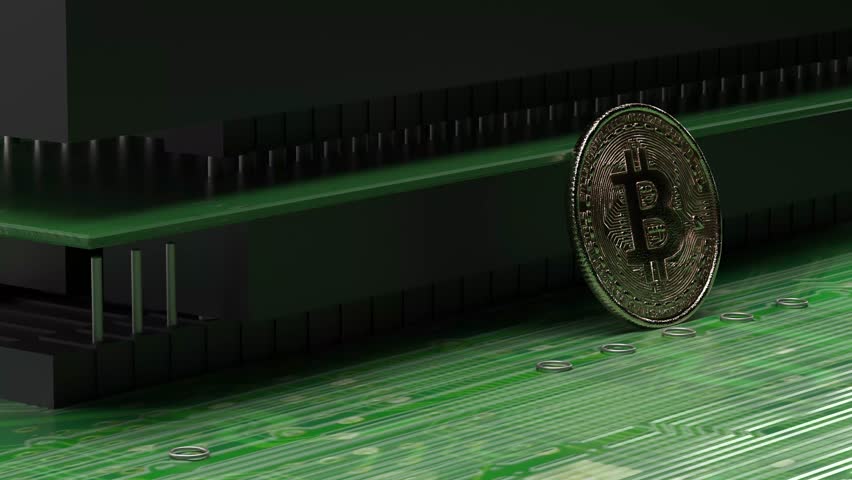 Bitcoin, Cryptocurrency, Digital Money, Crypto, Currency, Coin, CGI, Chipboard, Animation, Close-Up, Interior, 4k, Blockchain, Finance, Technology, Virtual Currency, Economy, Investment, Trading,  Royalty-Free Stock Footage #3455817515