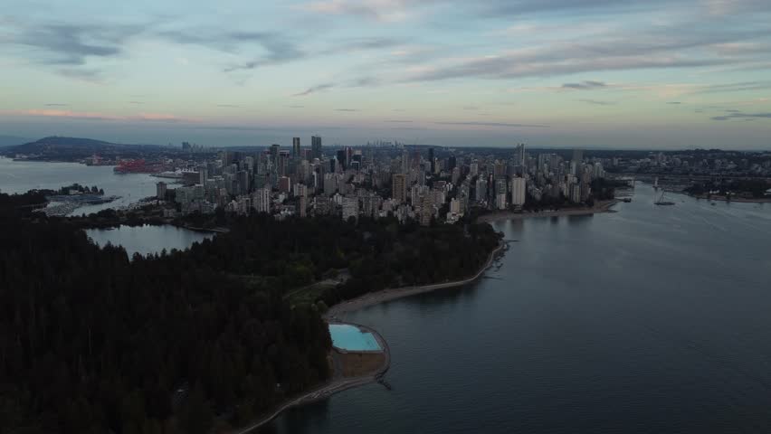 Aerial view Stanley Park Vancouver British Columbia Canada