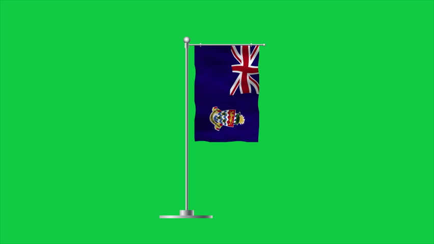 High detailed flag of Cayman Islands. National Cayman Islands flag. 3D Render. Green Background. Royalty-Free Stock Footage #3455894319