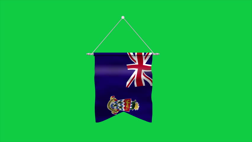 High detailed flag of Cayman Islands. National Cayman Islands flag. 3D Render. Green Background. Royalty-Free Stock Footage #3455894953